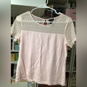 Ann Taylor Pink Lace Blouse